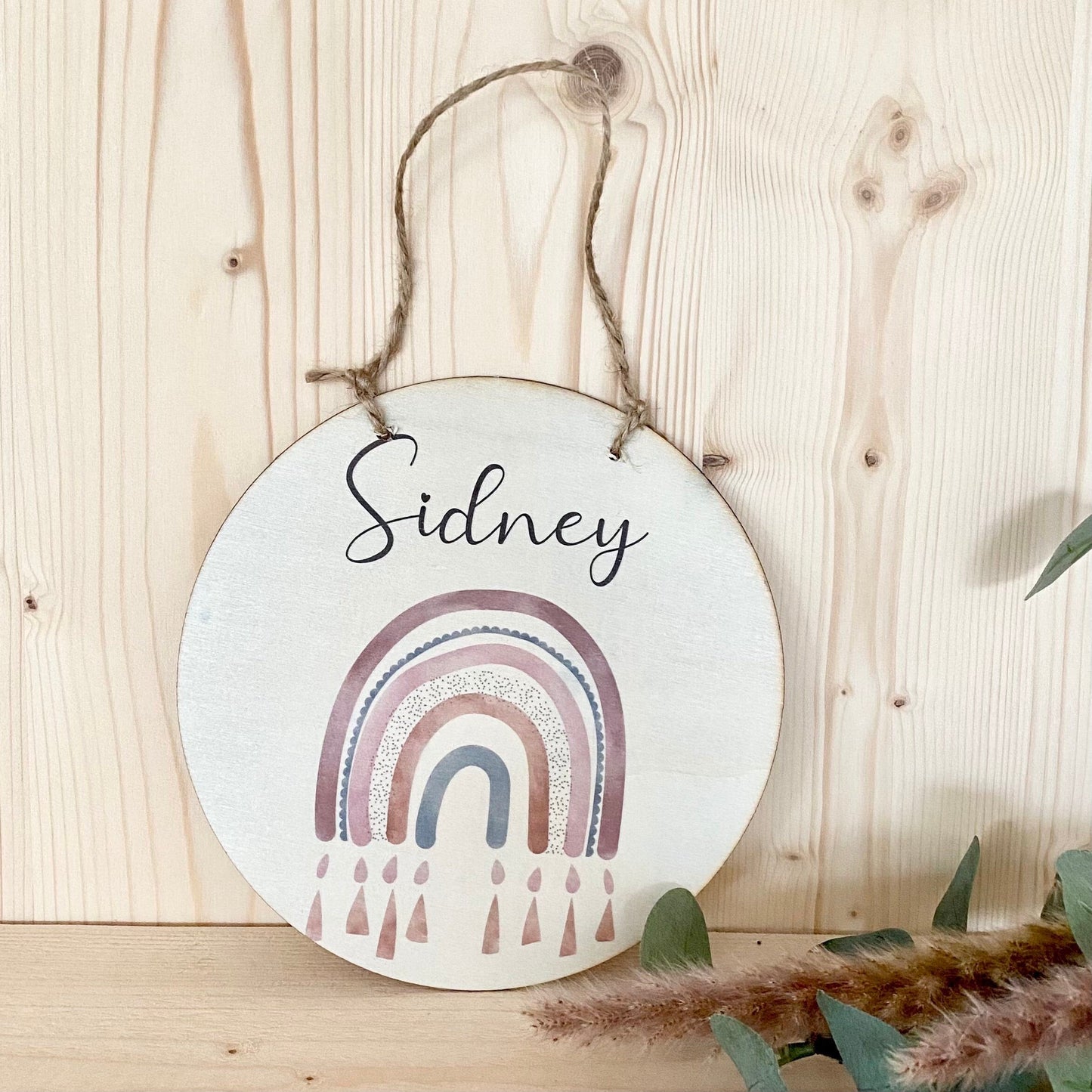 Geburtstafel aus Holz "Regenbogen" | Personalisiert mit Namen u. Geburtsdaten des Babys | Besonderes Geschenk zur Geburt u. Taufe | Geschenkidee in 6 Motivvarianten für Mädchen und Jungen