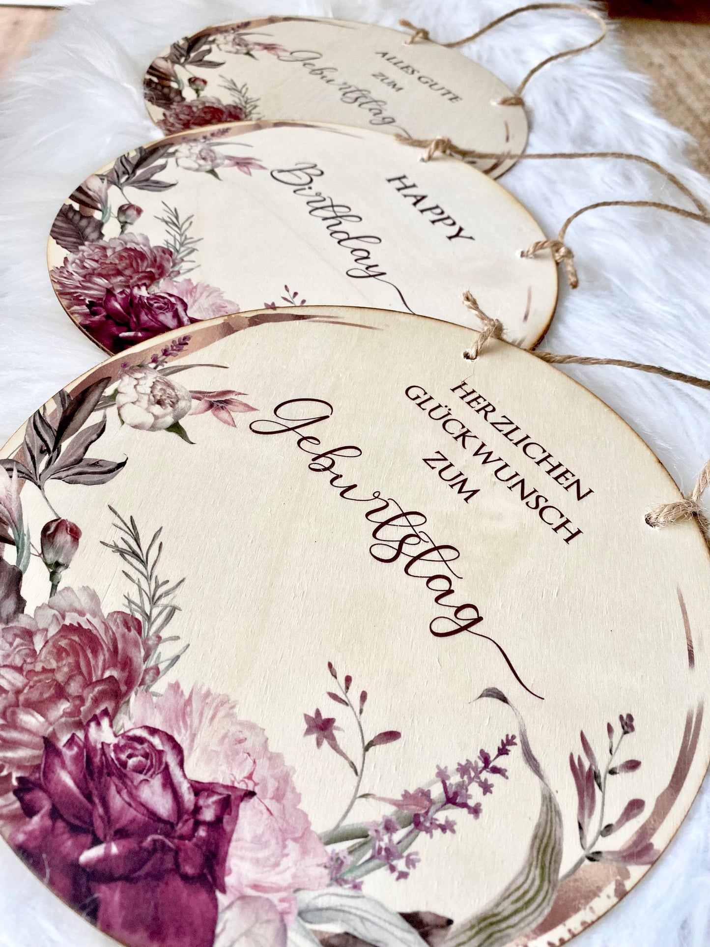 Holzschild "Alles Gute zum Geburtstag" | Originelle Geburtstagsdekoration und perfekt als Geldgeschenk | 3 Motivvarianten zur Auswahl