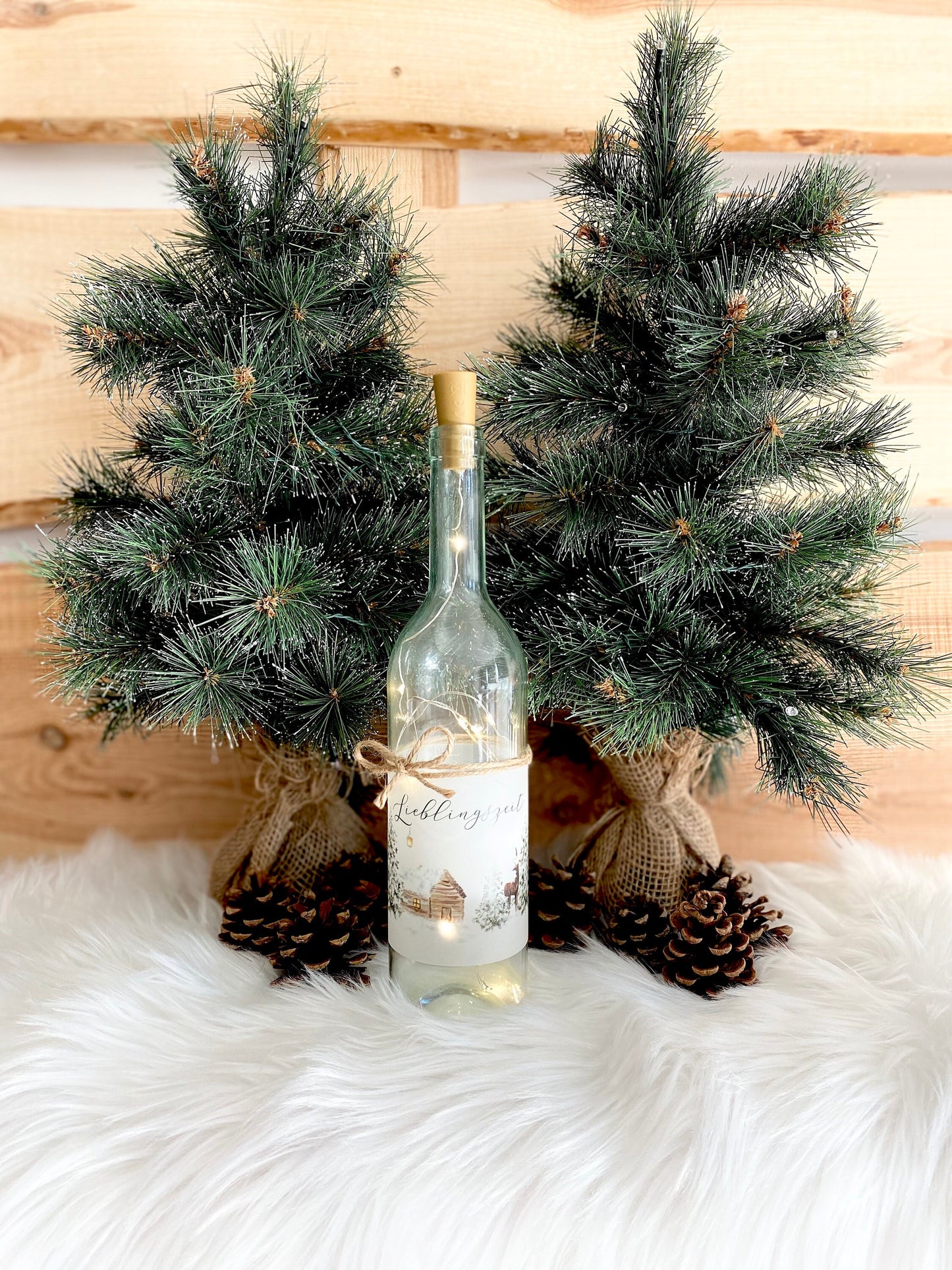 Weihnachtliches Flaschenlicht "Lieblingszeit“ | Besonderes Weihnachtsgeschenk und winterliche Dekoration | Perfektes Geschenk zum Nikolaus und zu Weihnachten