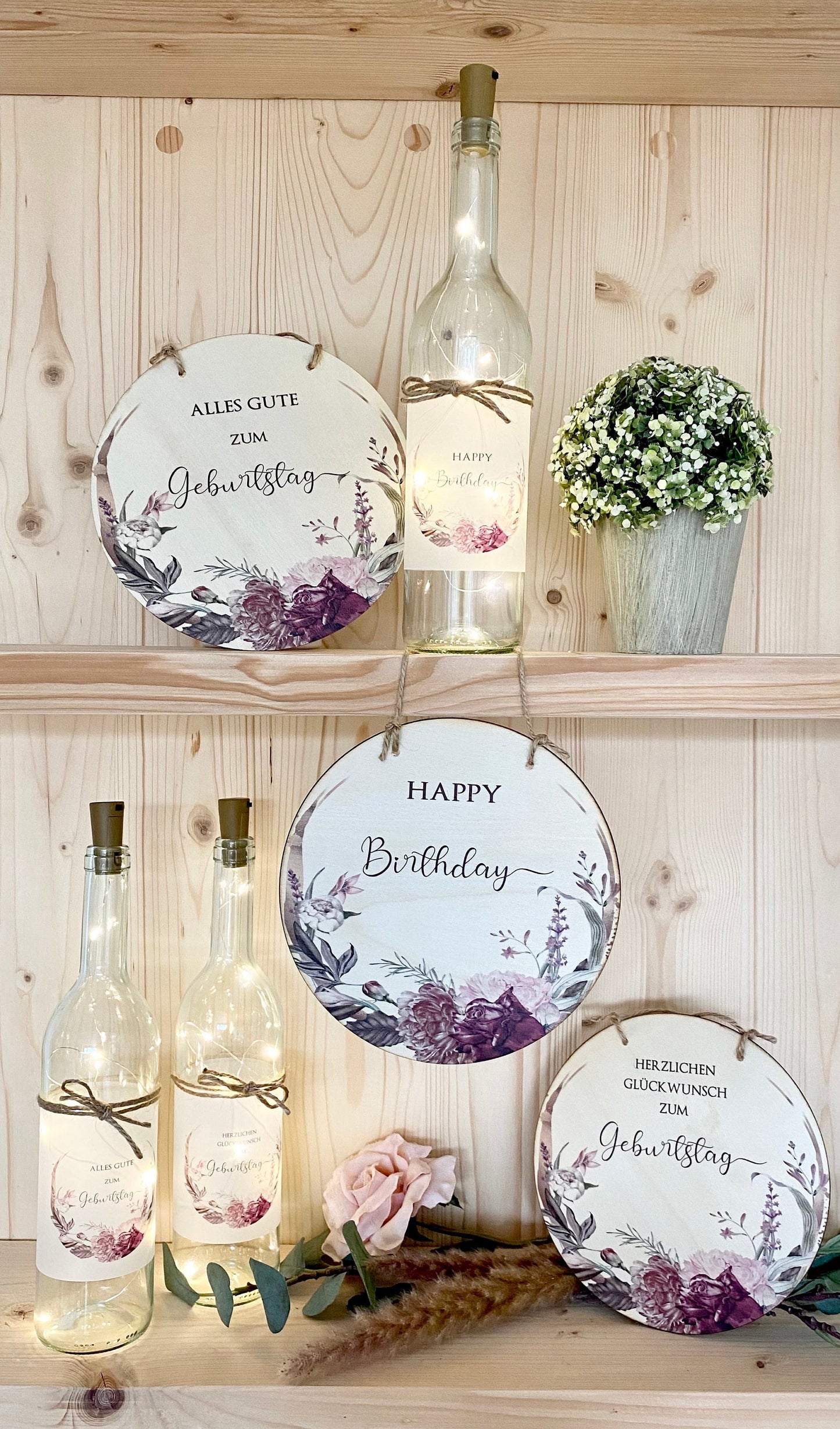 Holzschild "Alles Gute zum Geburtstag" | Originelle Geburtstagsdekoration und perfekt als Geldgeschenk | 3 Motivvarianten zur Auswahl