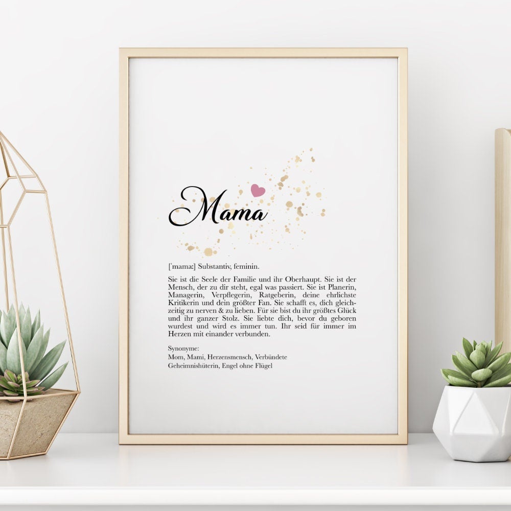 Poster "Oma" mit Definition | Besonderes Geschenk für Großmütter | 9 Motivvarianten zur Auswahl