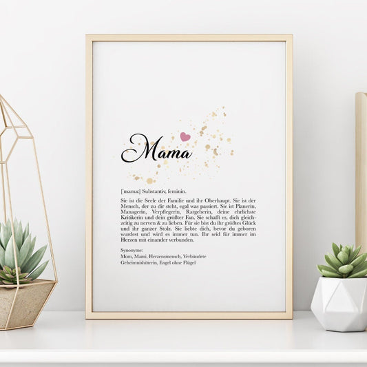 Poster "Mama" mit Definition | Besonderes Geschenk für Mütter | 9 Motivvarianten zur Auswahl